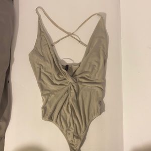 Blanc Light gray sexy body suit new with tags size small